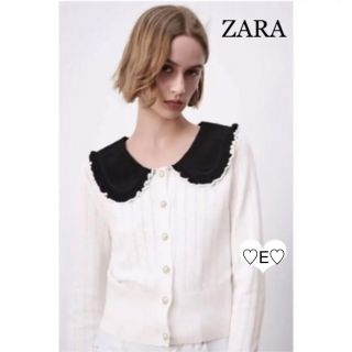 ザラ(ZARA)の新品♡ZARA 新作コントラストカラーニットカーディガン(カーディガン)