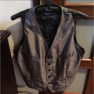 オリヒカ(ORIHICA)の【美品】ORIHIKA オリヒカ ジレ ベスト グレー ストライプ(スーツベスト)