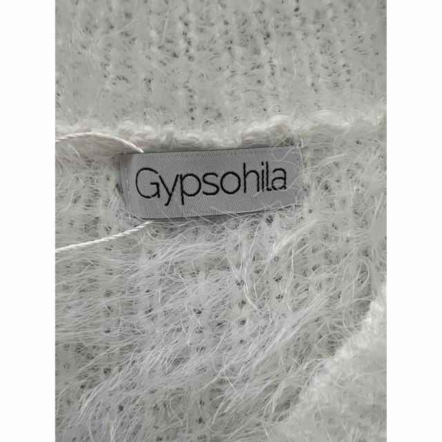 gypsohila ジプソフィア フェザーニットベスト 白 の通販 by pom