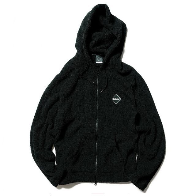 200070カラーFCRB PILE ZIP UP HOODIE Mサイズ ブラック