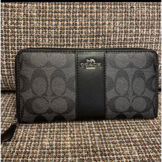 コーチ(COACH)の少し訳あり　54630  コーチ　長財布　メンズ　ブラックシグネチャー(長財布)