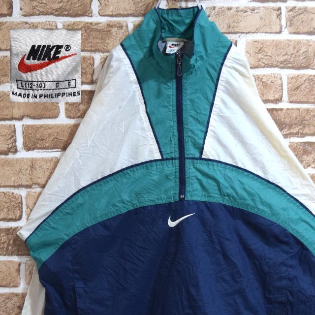 正規認証品!新規格 ナイキ 90s 刺繍ロゴ スウォッシュ ハーフジップ