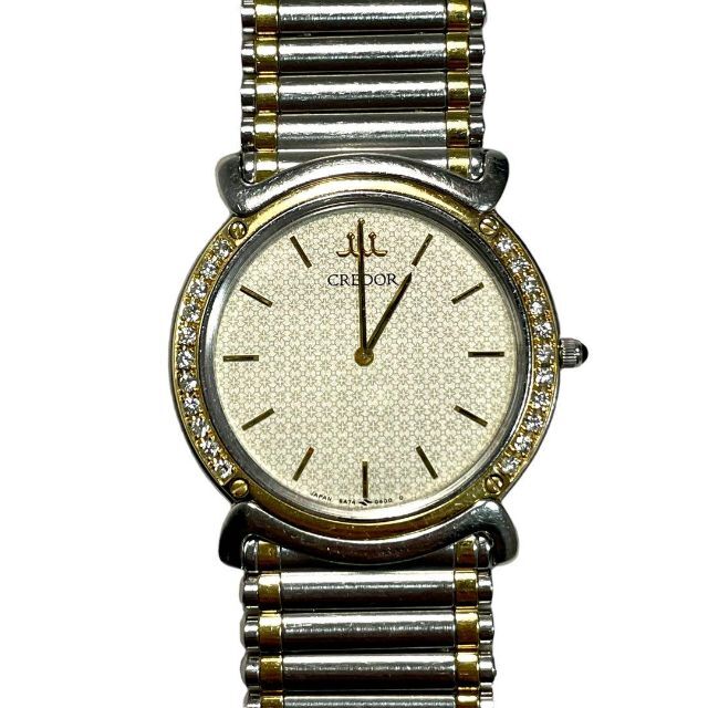 SEIKO クレドール ダイヤベゼル 18KT 18金 メレダイヤ リネアクルバ