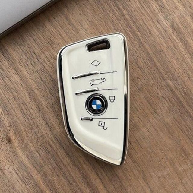 BMW(ビーエムダブリュー)のBMW キーケース ホワイト 白 銀 TPU キーカバー 鍵 g20 g30 自動車/バイクの自動車(車内アクセサリ)の商品写真