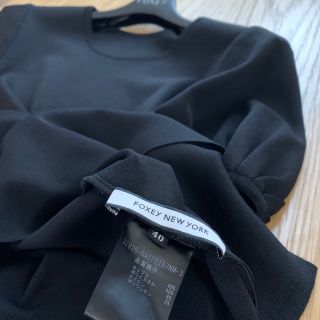 FOXEY - ♡美品♡ FOXEY 40 希少 ブラック 半袖 ニット トップス 黒の