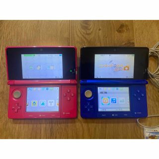 ニンテンドー3DS 赤+充電器+カセット２つ-