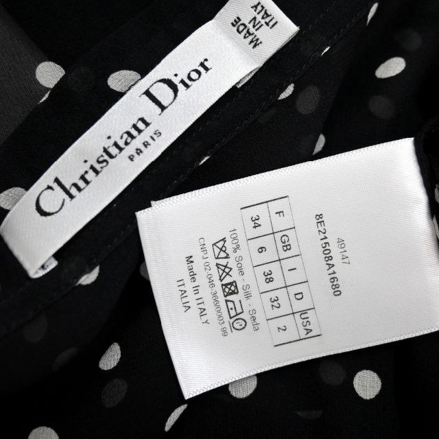 Christian Dior(クリスチャンディオール)の★Christian Dior★最新タグ★極美品★BEE刺繍★シルクワンピース レディースのワンピース(ひざ丈ワンピース)の商品写真