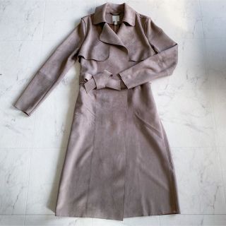 ザラ(ZARA)の【あやの様専用】H&M♡グレージュ♡スエードロングコート(ロングコート)