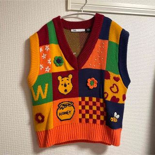 ZARA - ZARA プーさん ニット ベストの通販|ラクマ