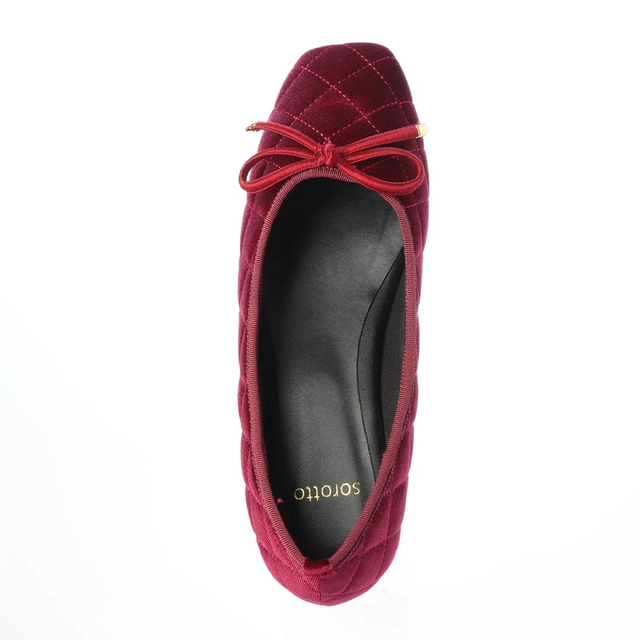 【SOROTTO】スクエアトゥキルティングバレエシューズ　パープル レディースの靴/シューズ(バレエシューズ)の商品写真