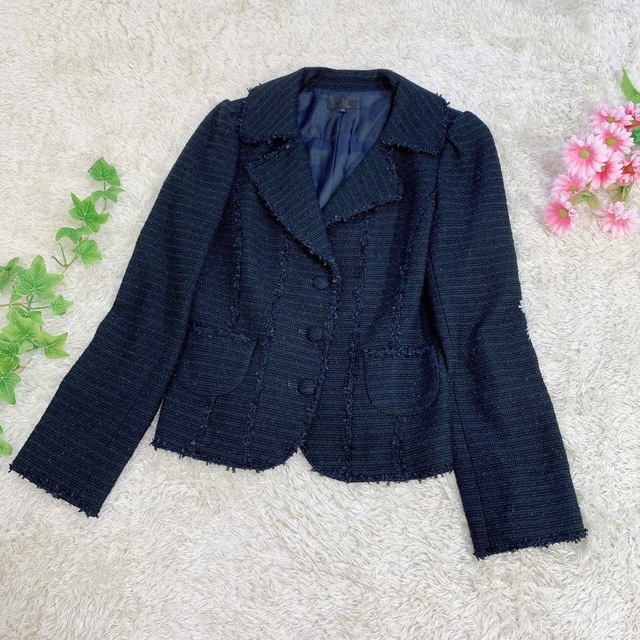 お得セット スーツ CHIC BE TO 美品 セットアップ ブラック系 コットン