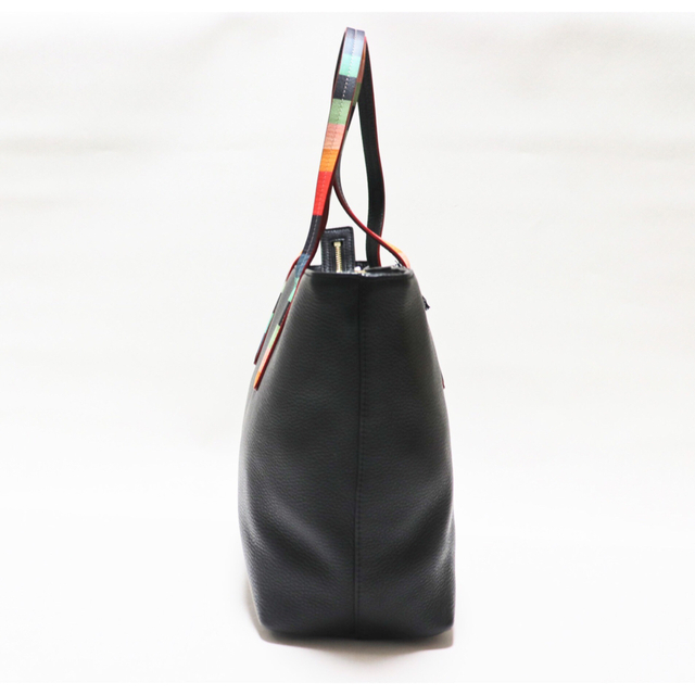 ポールスミス》新品 シボ感 マルチストライプレザートートバッグ