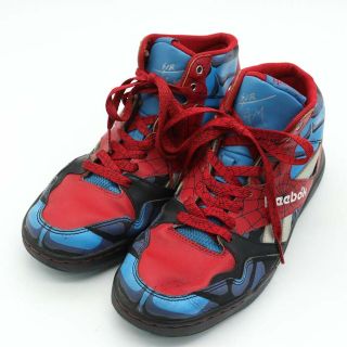 リーボック(Reebok)のリーボック スニーカー スパイダーマン コラボ シューズ ハイカット MARVEL 靴 メンズ レディース 24cmサイズ レッド Reebok(スニーカー)