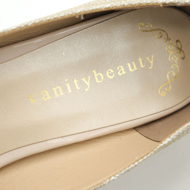 バニティービューティー パンプス 美品 オープントゥ コーンヒール 日本製 シューズ 靴 レディース 24.5cmサイズ ベージュ VANITY BEAUTY レディースの靴/シューズ(ハイヒール/パンプス)の商品写真