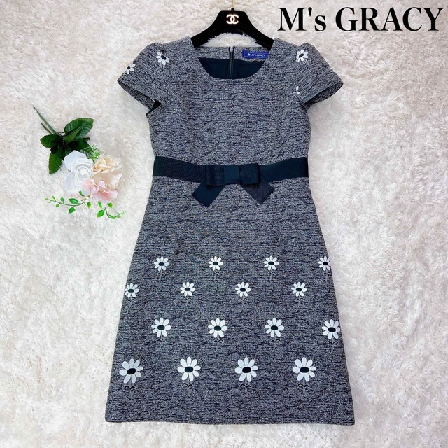 M'S GRACY - 美品 エムズグレイシー デイジー柄ワンピース ウエスト