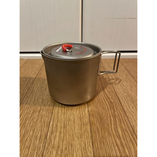エバニュー(EVERNEW)のEVERNEW Ti Mug Pot 500 Red エバニュー　チタン(調理器具)