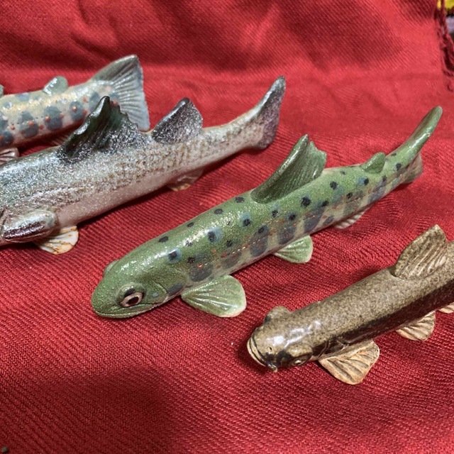 工房茶碗屋u3000泥魚u3000松尾昭典:作品u30004匹セット 美術品 ...