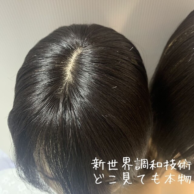 新世界ヘアピース最新調和技術9*14 40cmナチュラルブラック前髪3種-