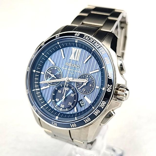 極美品【稼働品】SEIKO セイコー ワールドタイム V195 ブルー シルバー
