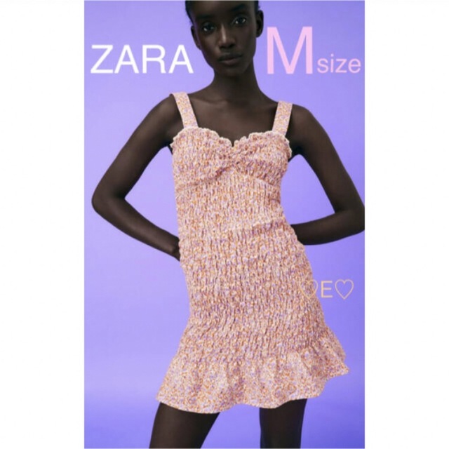 人気セール】 パーティー ドレス フリル 二次会 ピンク zara の通販 by