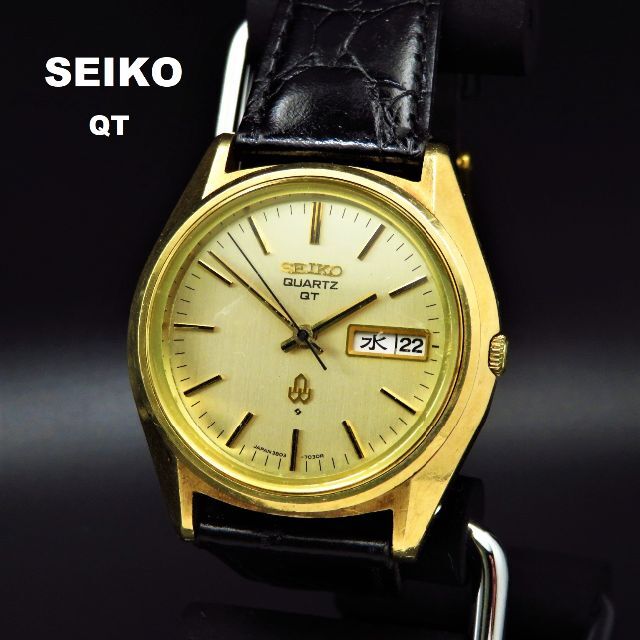 SEIKO QT 腕時計 CAP GOLD デイデイト ヴィンテージ