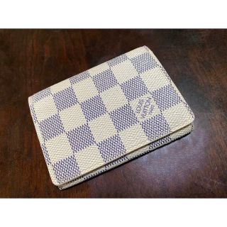 ルイヴィトン(LOUIS VUITTON)の【定価6万】アンヴェロップ カルト ドゥ ヴィジット ホワイト ダミエ(名刺入れ/定期入れ)