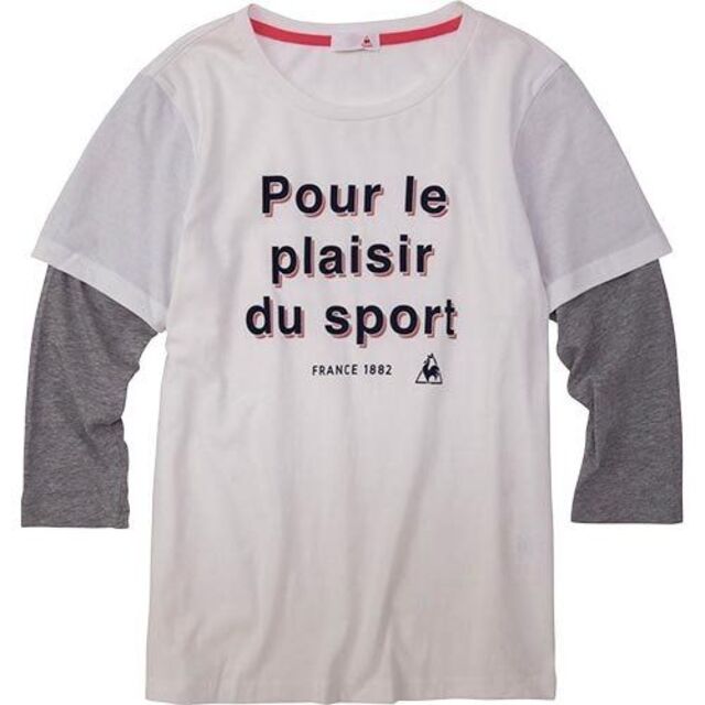 le coq sportif(ルコックスポルティフ)の新品タグ付★ルコックスポルティフ★7分袖レイヤードシャツ★4,290円の品★白S レディースのトップス(Tシャツ(長袖/七分))の商品写真