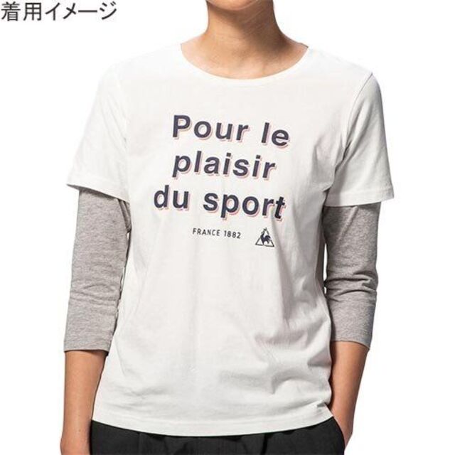 le coq sportif(ルコックスポルティフ)の新品タグ付★ルコックスポルティフ★7分袖レイヤードシャツ★4,290円の品★白S レディースのトップス(Tシャツ(長袖/七分))の商品写真