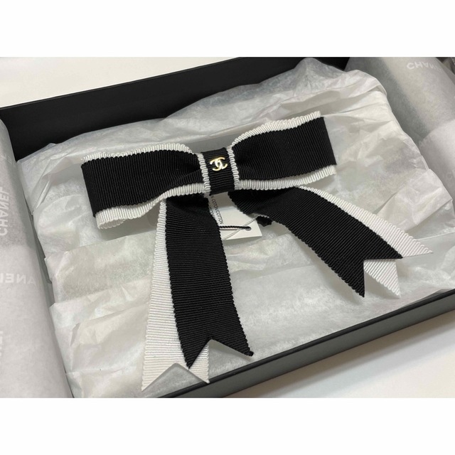 CHANEL シャネル リボン バレッタ ヘアアクセサリー ブラック 黒 新品