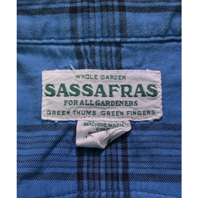 SASSAFRAS(ササフラス)のSASSAFRAS ササフラス カジュアルシャツ S 青x黒(チェック) 【古着】【中古】 メンズのトップス(シャツ)の商品写真