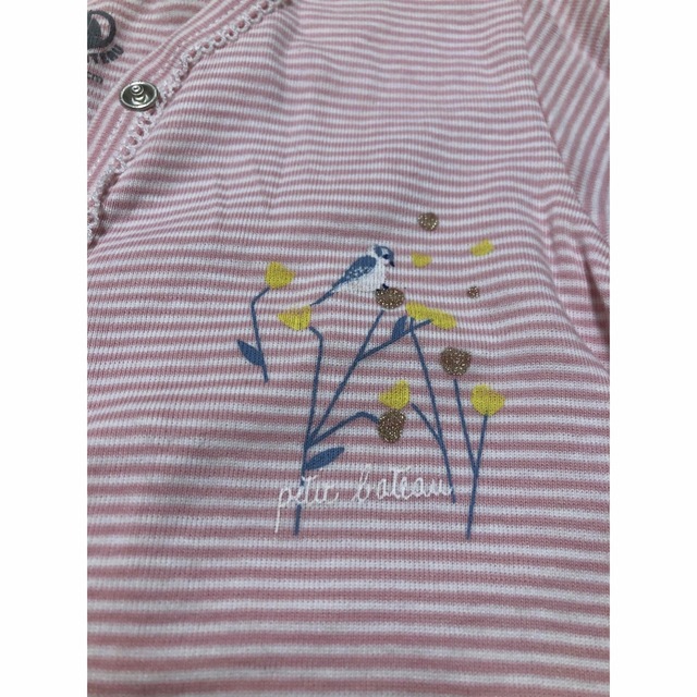 PETIT BATEAU(プチバトー)のプチバトー 長袖ロンパース　12m 74cm キッズ/ベビー/マタニティのベビー服(~85cm)(ロンパース)の商品写真