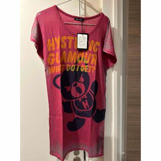 ヒステリックグラマー(HYSTERIC GLAMOUR)のヒステリックグラマー　Tシャツワンピ　新品未使用品タグ付き　FREE(ミニワンピース)