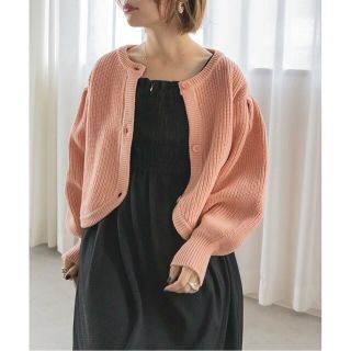 ランダ(RANDA)の【ORANGE】【HOME COLLECTION】クルーネックショート丈ニットカーデ(カーディガン)