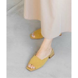 ランダ(RANDA)の【YELLOW】【SUSTAINABLE】ニットフラットサンダル(その他)