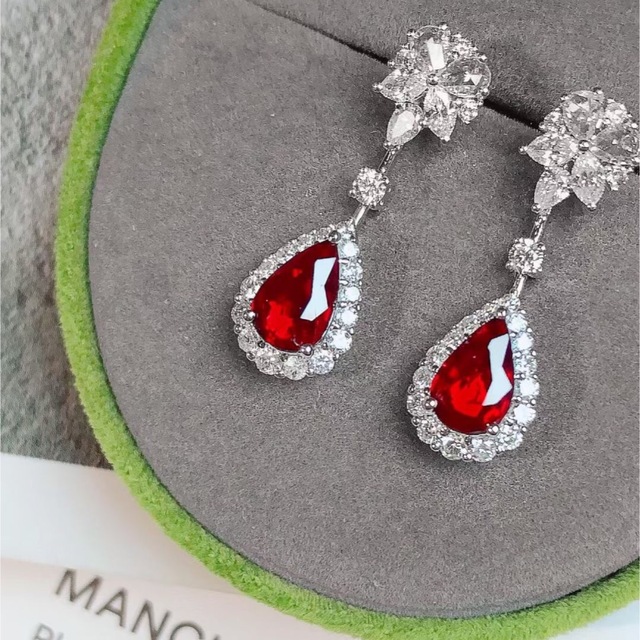 天然 ルビー ダイヤ ピアス1.88ct k18 ¥ レディース アクセサリー