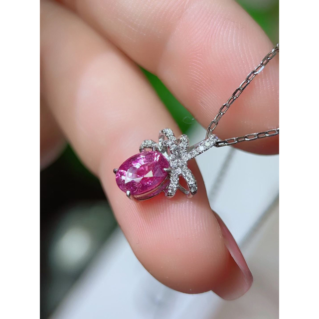 天然 パープル サファイア ダイヤ ペンダントトップ1.56ct k18 ¥ 2