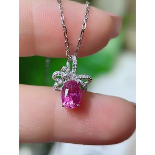 天然 パープル サファイア ダイヤ  ペンダントトップ1.56ct k18 ¥