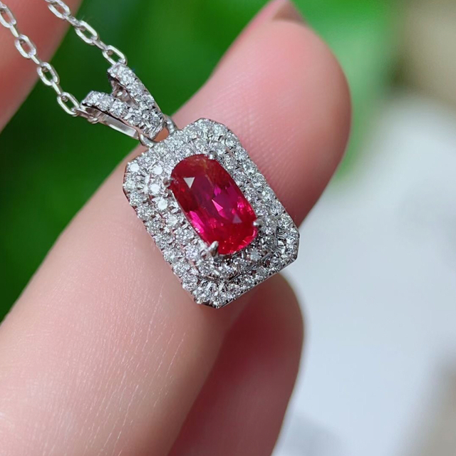 天然 ルビー ダイヤモンド  ペンダントトップ 1.01ct k18 ¥