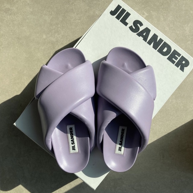 JIL SANDER ジルサンダー クロスストラップ レザースライド サンダル