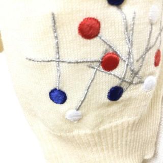 3年保証 即日出荷 ジャンポールゴルチエ 長袖ニット ウール 刺繍 紺 38