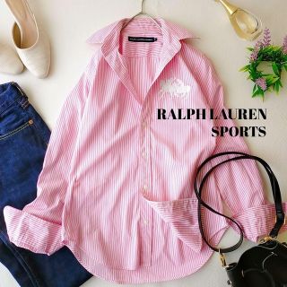 ポロラルフローレン(POLO RALPH LAUREN)のリー様ご専用【ラルフローレンスポーツ】ピンクストライプ　長袖シャツ　綿100%(シャツ/ブラウス(長袖/七分))