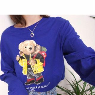 ポロラルフローレン(POLO RALPH LAUREN)の激レア☆大人気 ポロベアロンＴ キャンプベア ブルー(カットソー(長袖/七分))