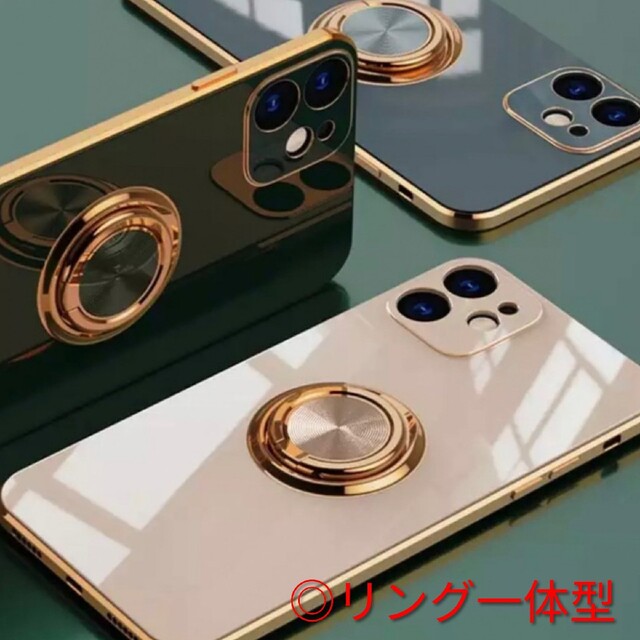 リング付き iPhone ケース 】iPhone7/8/ SE パープル 韓国の通販 by は