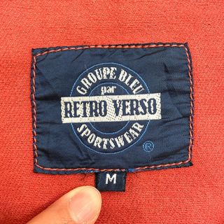 【中古】 RETRO VERSO フィッシャーマンスモック フィッシャーマンシャツ プルオーバー ユーロワーク サイズ：M サーモンピンク MADE  IN PORTUGAL ユーロ古着 中古 mellow