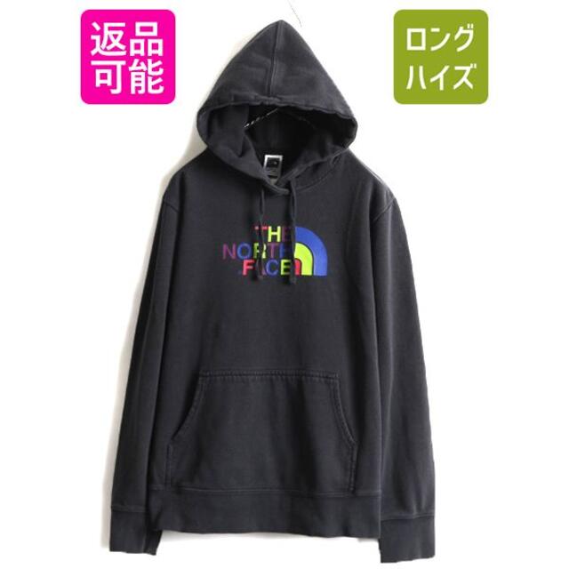 THE NORTH FACE(ザノースフェイス)のノースフェイス プリント スウェット パーカー プルオーバー 裏起毛 XL 黒 レディースのトップス(パーカー)の商品写真