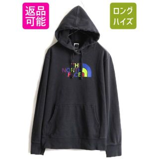 ザノースフェイス(THE NORTH FACE)のノースフェイス プリント スウェット パーカー プルオーバー 裏起毛 XL 黒(パーカー)