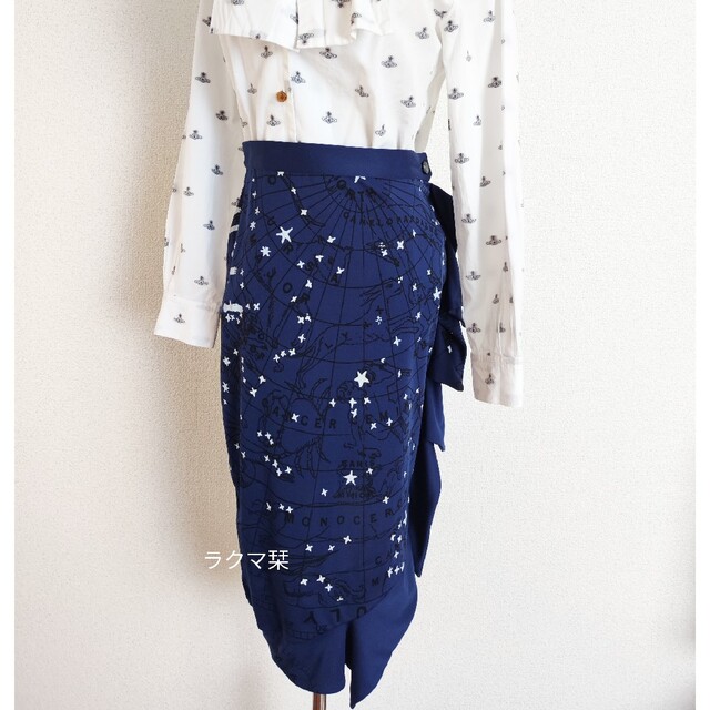 Vivienne Westwood(ヴィヴィアンウエストウッド)のヴィヴィアンウエストウッド レア 星座柄スカート イタリア製 ビンテージ レディースのスカート(ひざ丈スカート)の商品写真