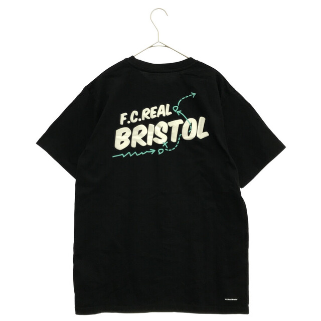 F.C.R.B./F.C.Real Bristol/FCRB エフシーアールビー/エフシーレアルブリストル VERTICAL LOGO EMBLEM POCKET TEE バーチャルロゴ エンブレム ポケット半袖Tシャツ ブラック FCRB-220074