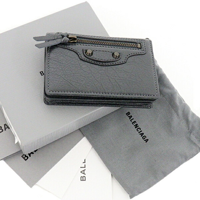 BALENCIAGA バレンシアガ カードケース 名刺入れ レザー 477453 グレー