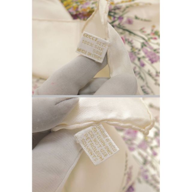 Gucci(グッチ)のグッチ　シルクスカーフ　フラワー柄　GUCCI レディースのファッション小物(バンダナ/スカーフ)の商品写真